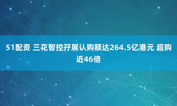 51配资 三花智控孖展认购额达264.5亿港元 超购近46倍