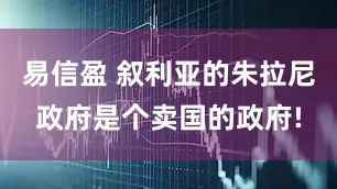 易信盈 叙利亚的朱拉尼政府是个卖国的政府!