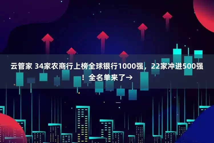 云管家 34家农商行上榜全球银行1000强，22家冲进500强！全名单来了→