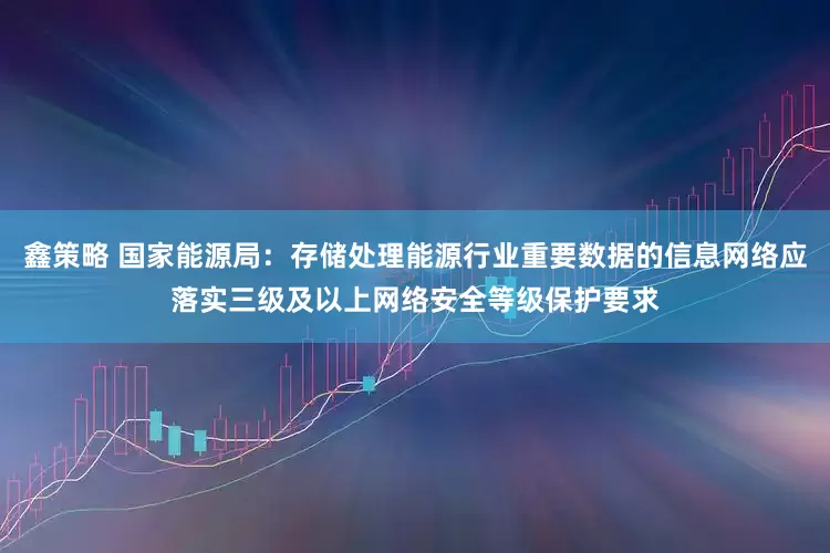 鑫策略 国家能源局:存储处理能源行业重要数据的信息网络应落实三级及以上网络安全等级保护要求